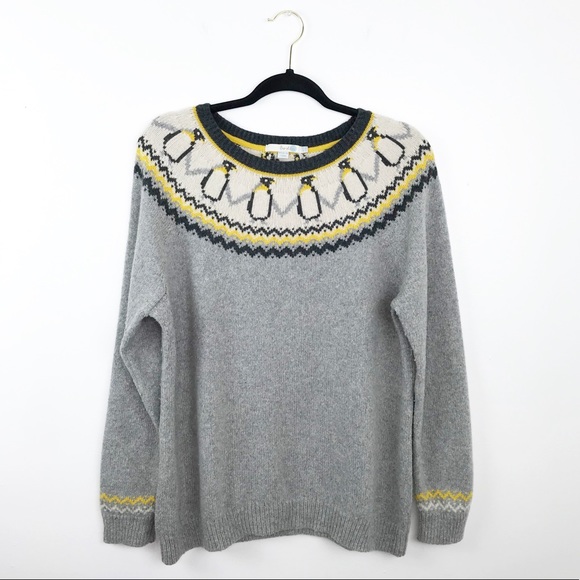Boden Penguin Wool Sweater Fair Isle 